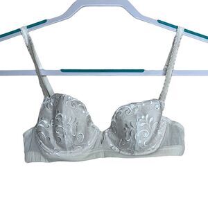 VS vintage mesh embroidered bra ivory‎